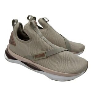 Puma Shoes Women's Size 9.5 Taupe Rose Gold  Slip On Sneakers Athletic Walking